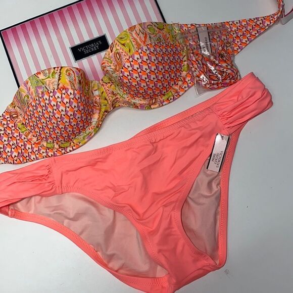 🔥🏖VICTORIA SECRET SWIMSUIT bikini Thebandeau  //cheeky bottom New 34B//L - Picture 1 of 7